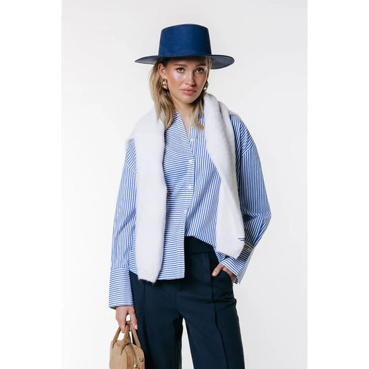 Colourful Rebel Talia Striped Bluse - blau