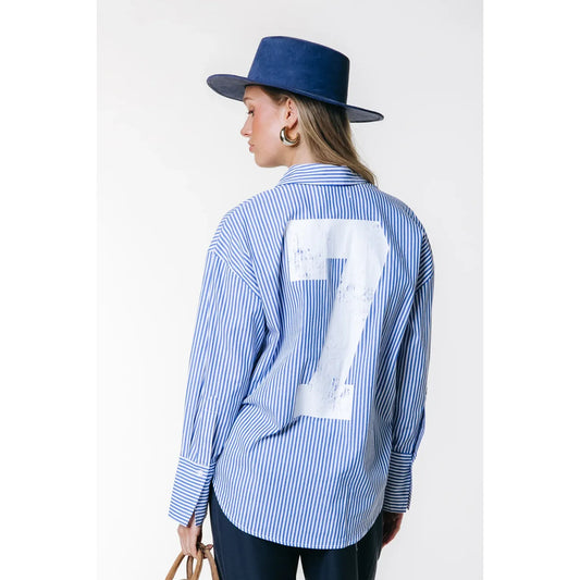 Colourful Rebel Talia Striped Bluse - blau