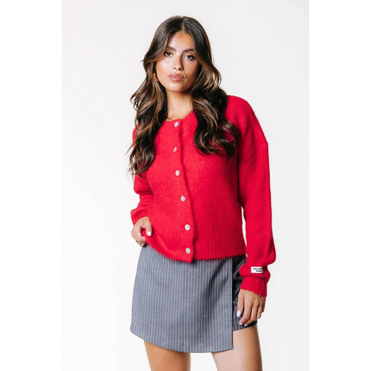 Colourful Rebel Strickjacke Yara Strick - warm red