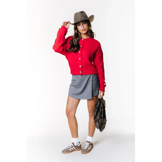 Colourful Rebel Strickjacke Yara Strick - warm red