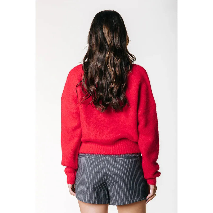 Colourful Rebel Strickjacke Yara Strick - warm red