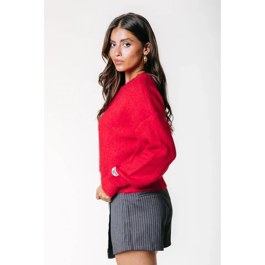 Colourful Rebel Strickjacke Yara Strick - warm red