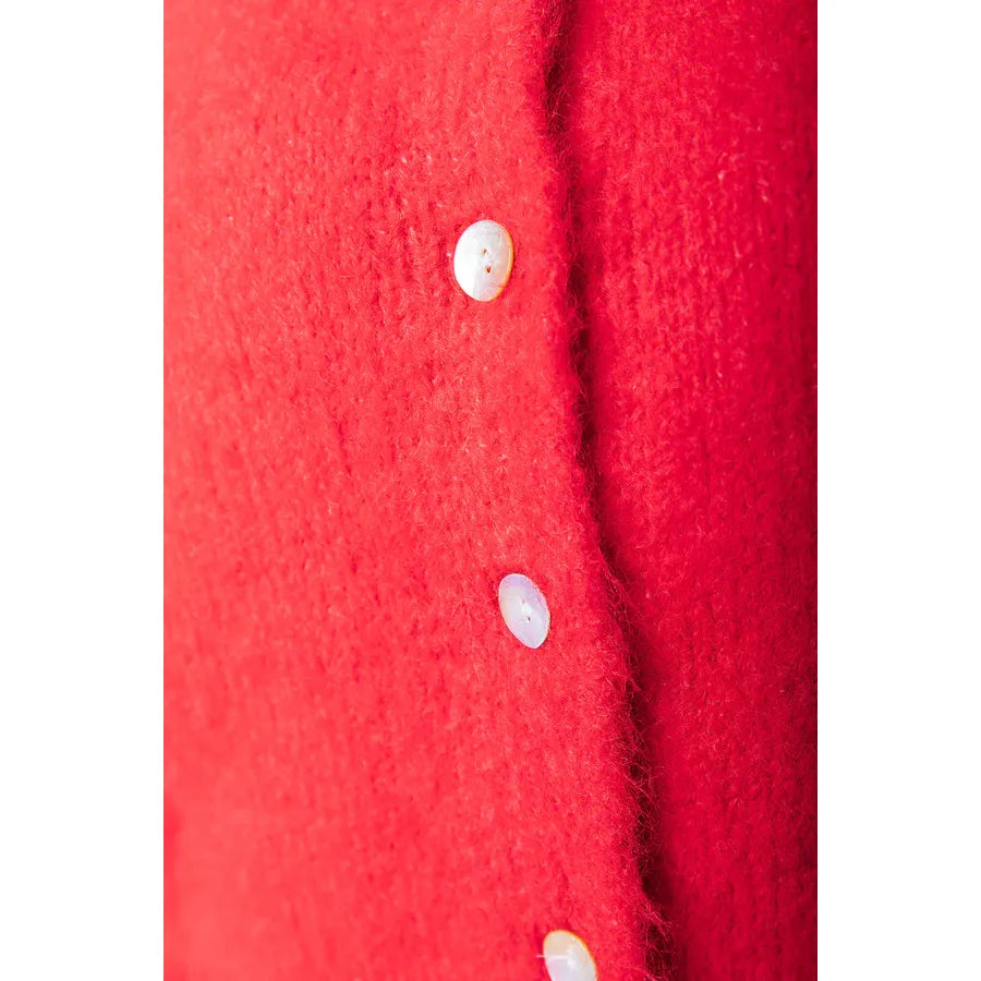 Colourful Rebel Strickjacke Yara Strick - warm red