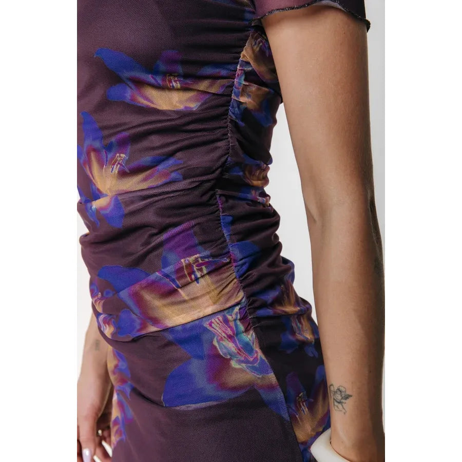 Colourful Rebel Flower Mesh Kleid