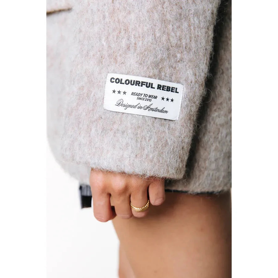 Colourful Rebel Gemma Hairy Blazer - beige