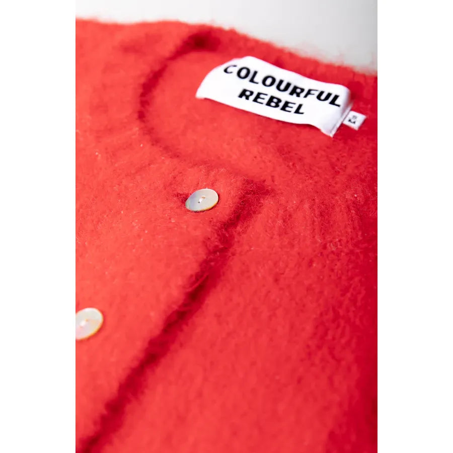 Colourful Rebel Strickjacke Yara Strick - warm red