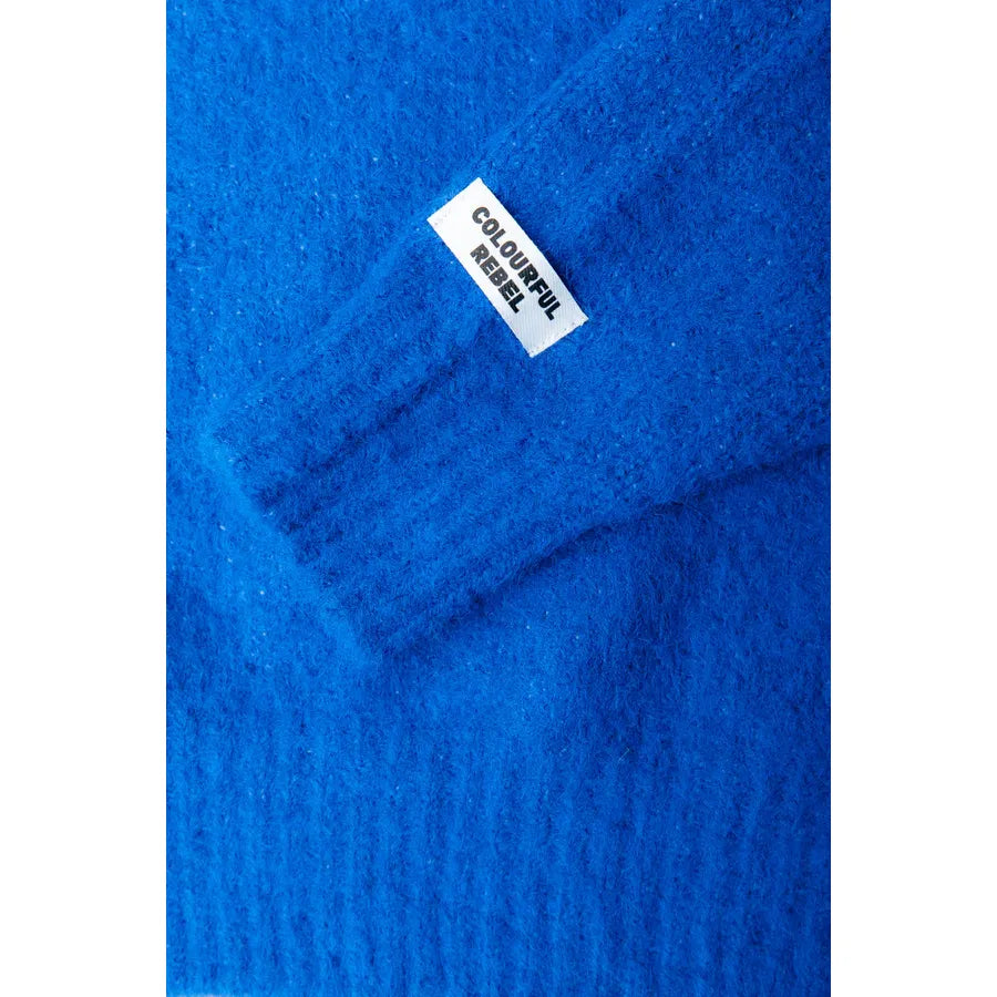 Colourful Rebel Olivia Crewneck Knitted Sweater - deep blue