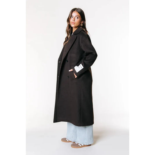 Colourful Rebel Zania Wolllanger Mantel -braun