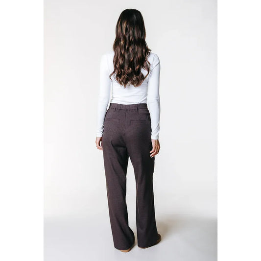 Colourful Rebel Russische Dogtooth Straight Hose - brown