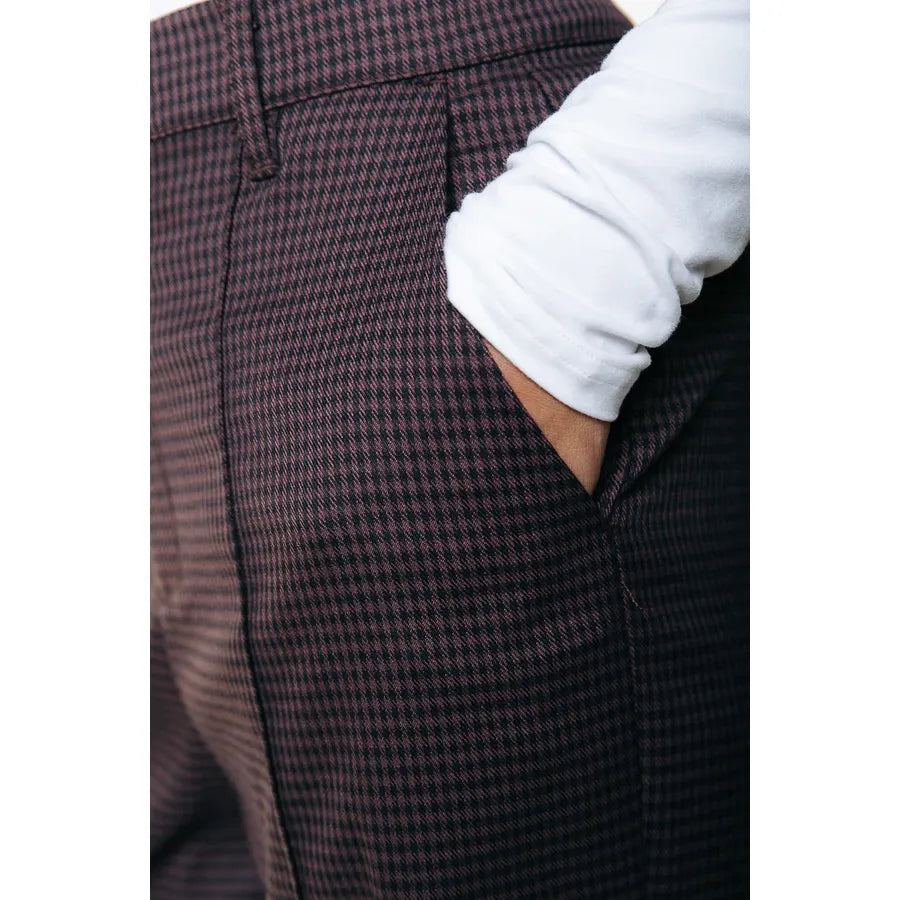 Colourful Rebel Russische Dogtooth Straight Hose - brown