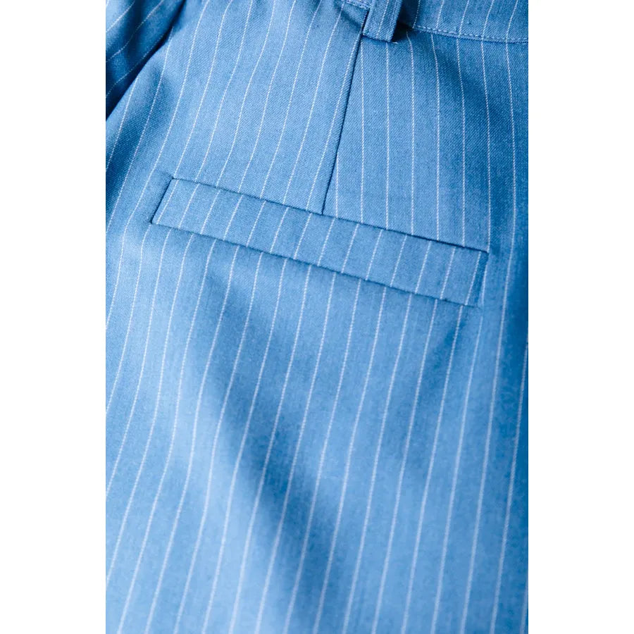 Colourful Rebel Rus Nadelstreifen-Melange-Hose - grey blue