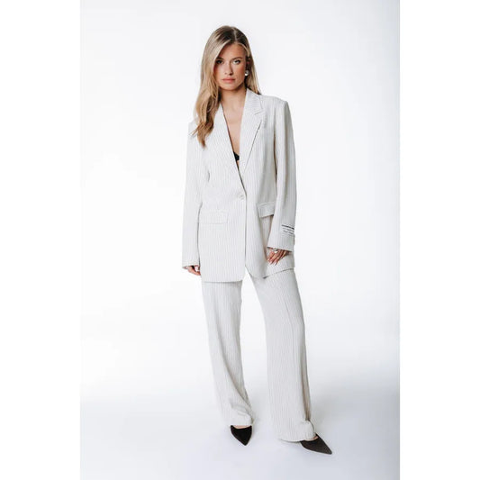 Colourful Rebel Nadelstreifenblazer - beige