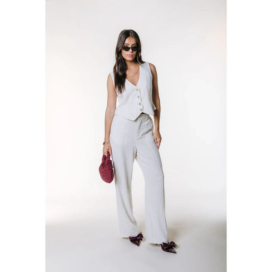 Colourful Rebel Hose Rus mit Nadelstreifenmuster - beige