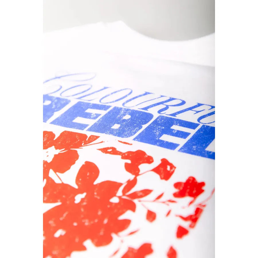 Colourful Rebel Flower Relaxed Sweater - off white