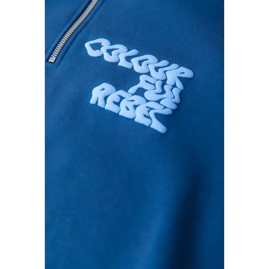 Colourful Rebel Uni Logo Relaxed Zip Sweatshirt - deep cobalt