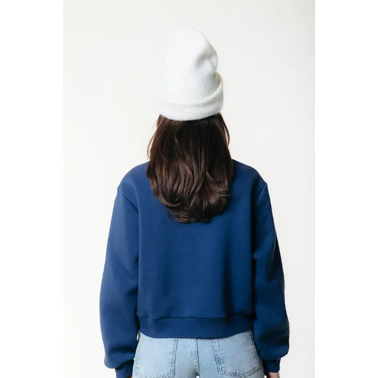 Colourful Rebel Uni Logo Relaxed Zip Sweatshirt - deep cobalt