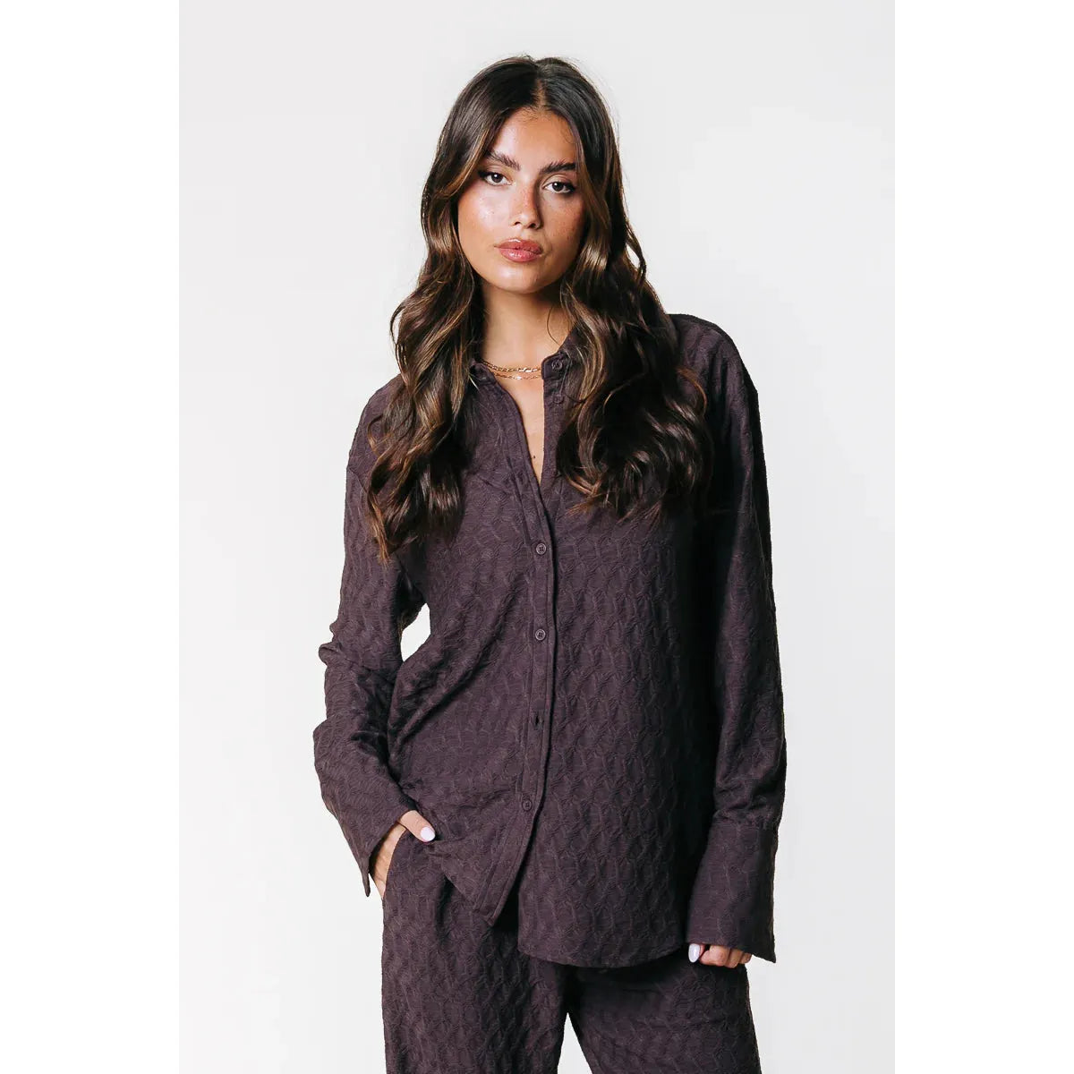 Colourful Rebel Talia Structure Bluse -braun