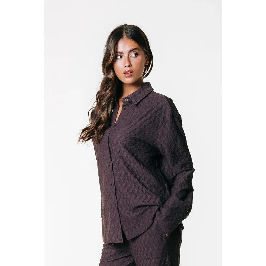 Colourful Rebel Talia Structure Bluse -braun