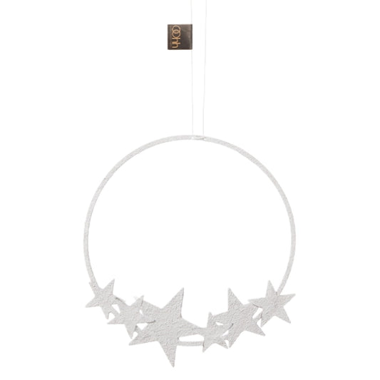 Lübech Living Wooz Kranz Stern -weiß-