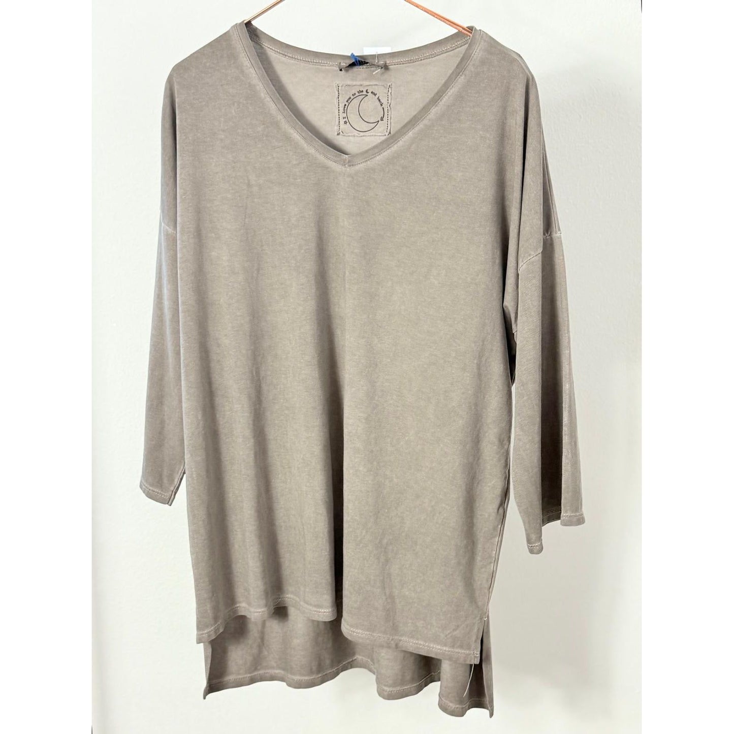 Shirt mit 3/4 Ärmel -taupe