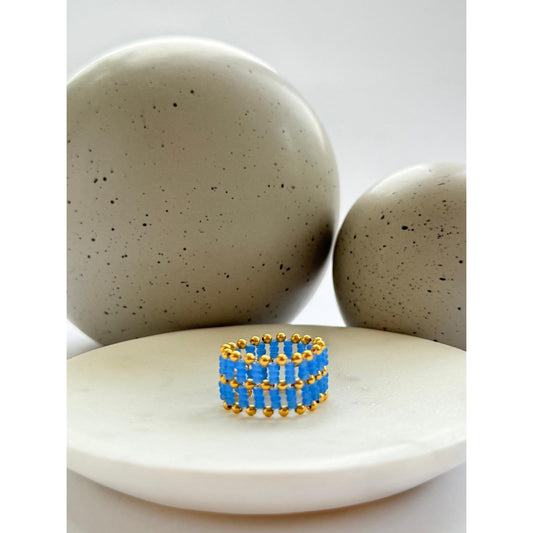 IBU Jewels Ring Strech Ronny -blau