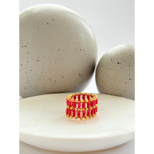 IBU Jewels Ring Strech Ronny -koralle