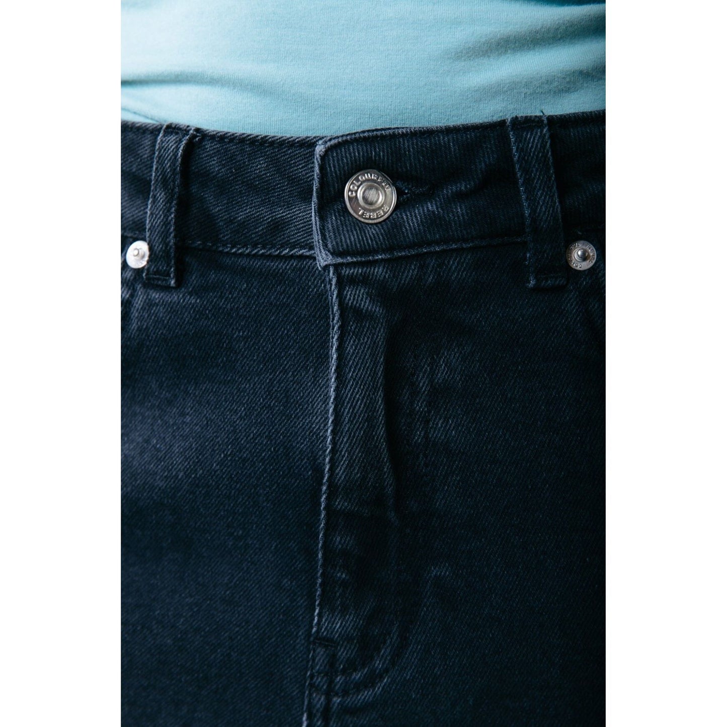 Colourful Rebel Gaias High Rise Wide Leg Denim Hose -dark grey-