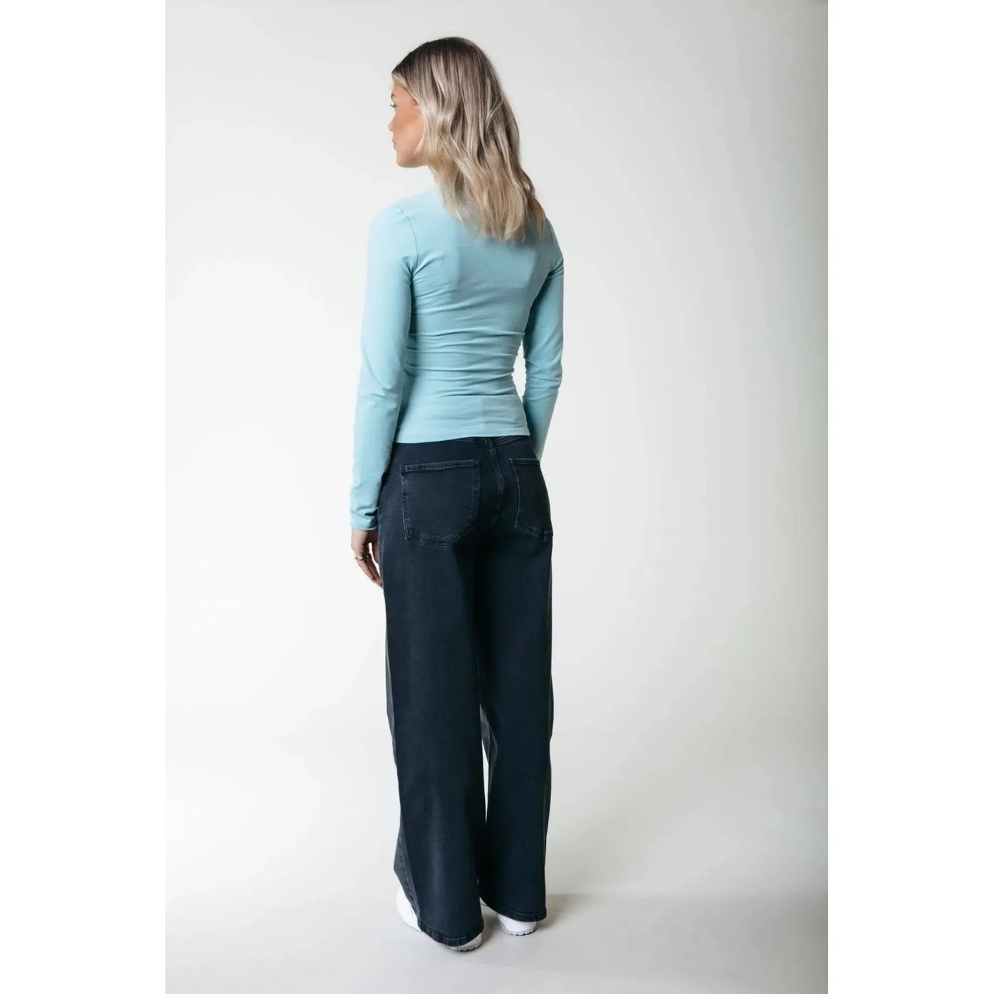 Colourful Rebel Gaias High Rise Wide Leg Denim Hose -dark grey-