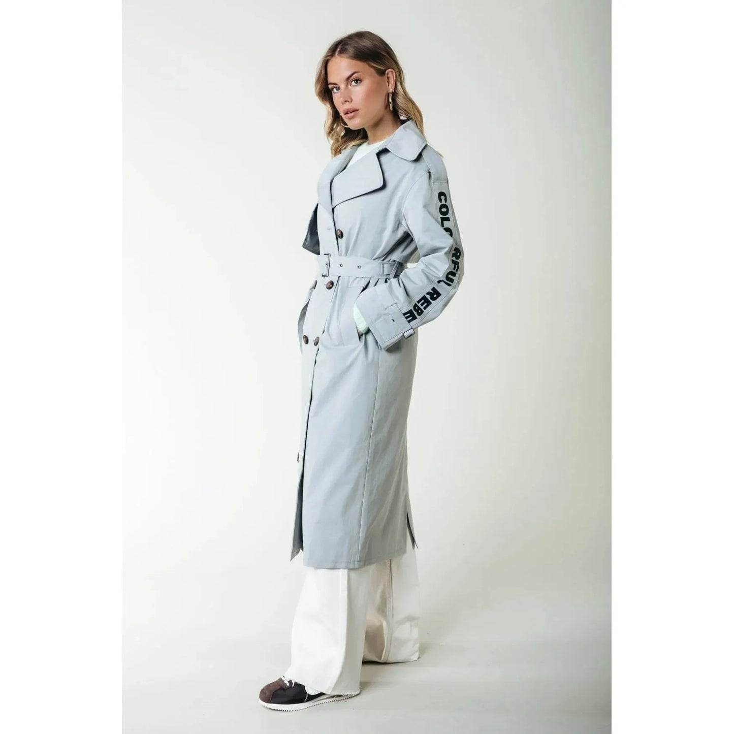 Colourful Rebel Trenchcoat -grau-