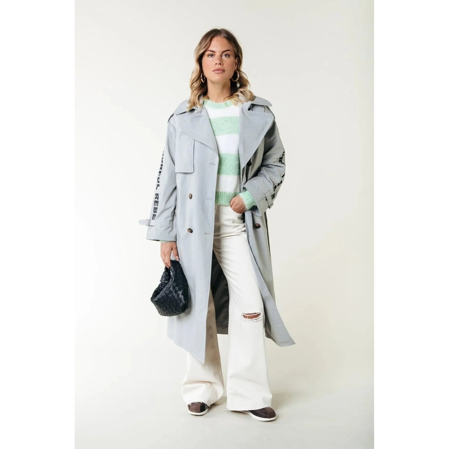 Colourful Rebel Trenchcoat -grau-