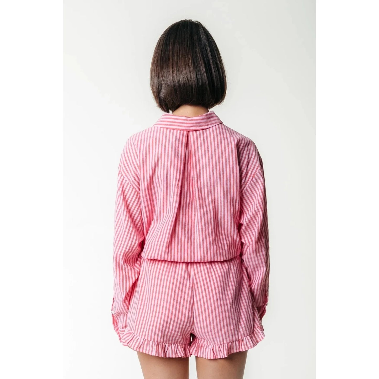 Colourful Rebel Taila gestrefite Bluse -mohnrot-
