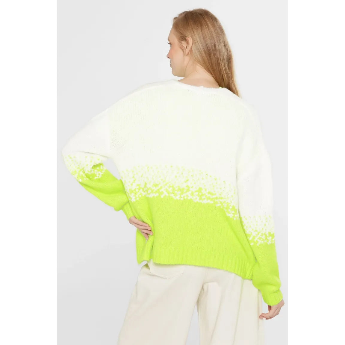Senses. the Label Cardigan KH:EA mit Farbverlauf - opticwhite / new lime