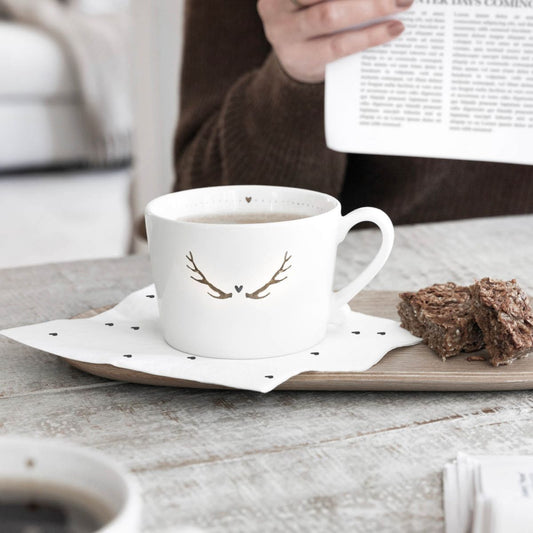 Bastion Collections Tasse Cup Deer - white