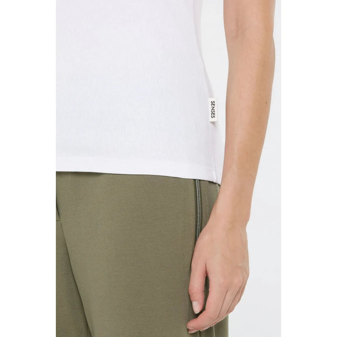 Senses the Label geripptes Top TIL:DA - opticwhite