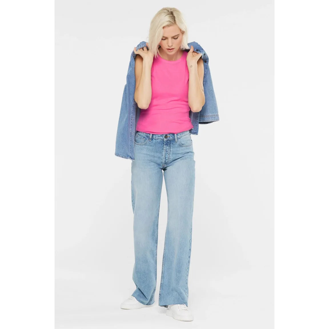 Senses the label geripptes Top TIL:DA - vivid pink