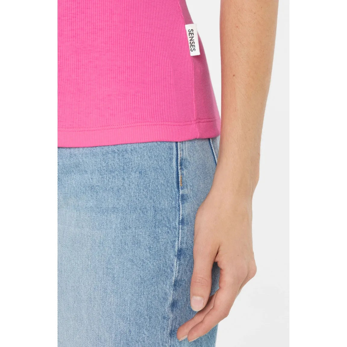 Senses the label geripptes Top TIL:DA - vivid pink