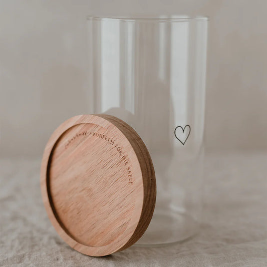 Eulenschnitt Vorratsglas Herz -schwarz- 19cm