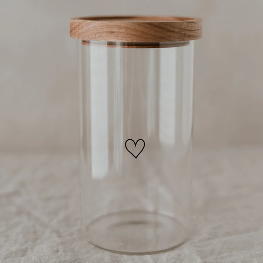 Eulenschnitt Vorratsglas Herz -schwarz- 19cm