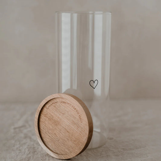 Eulenschnitt Vorratsglas Herz -schwarz-