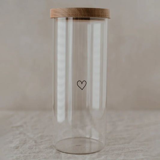 Eulenschnitt Vorratsglas Herz -schwarz-