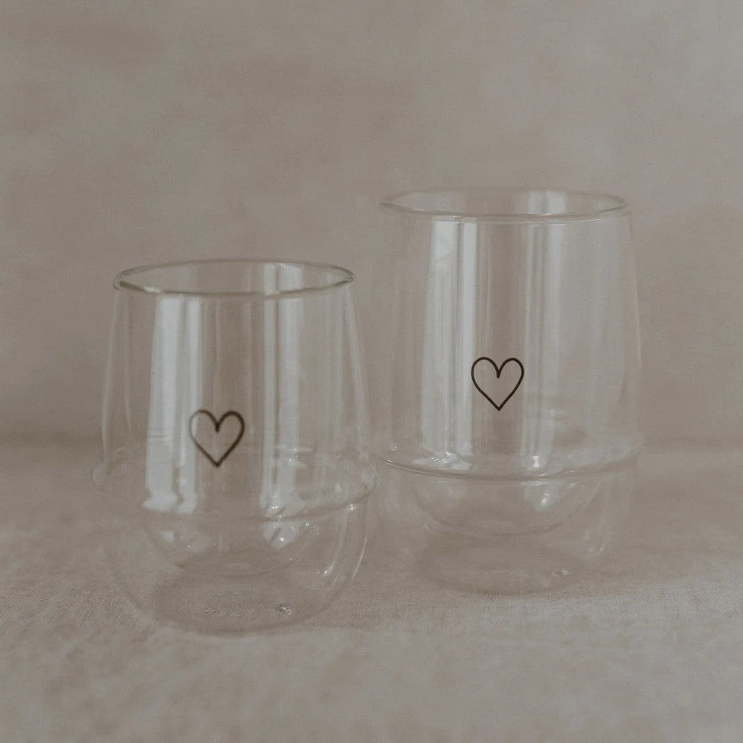 Eulenschnitt Doppelwandiges Glas 200ml Herz