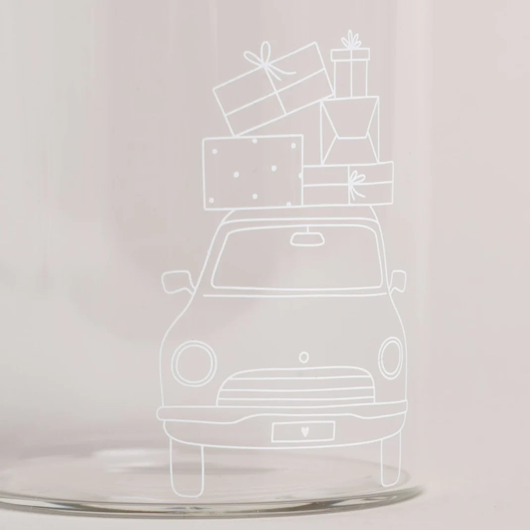Eulenschnitt Mini Vorratsglas Christmas Car