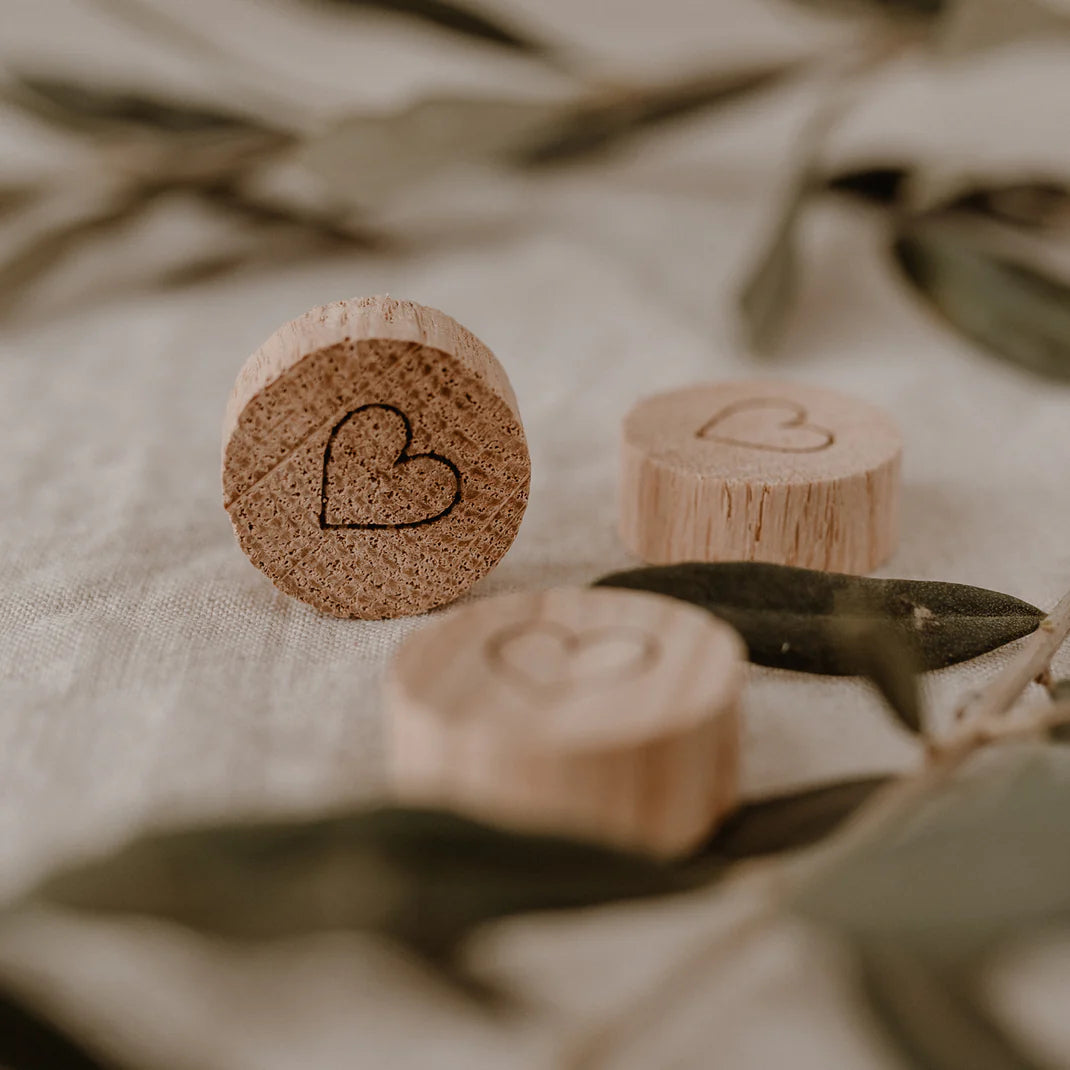 Eulenschnitt Holzmagnet 3er Set Herz