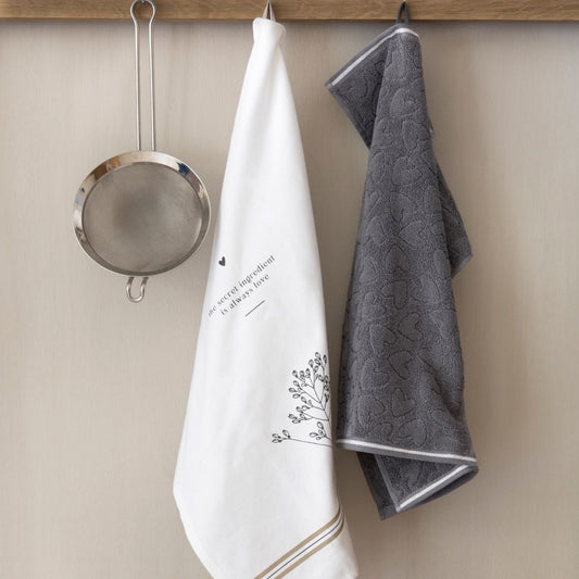Bastion Collections Towel / Handtuch -dark grey- 50x50cm