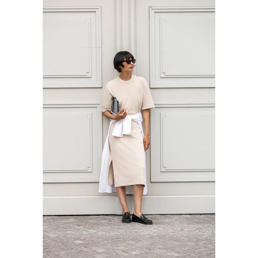 Senses. the label Kleid mit Seitenschlitzen - bleached sand