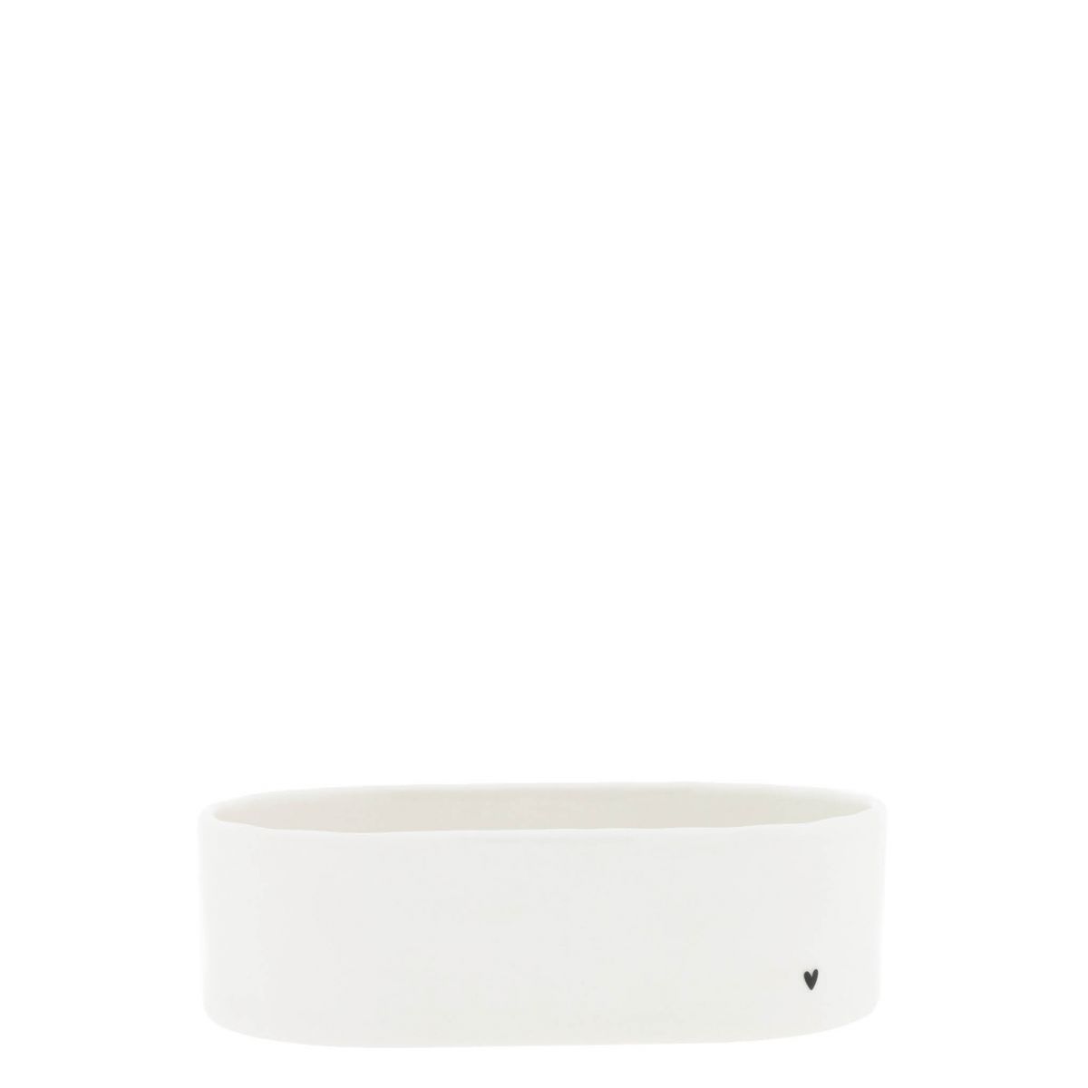 Bastion Collections Tray Oval White with black heart - Untersetzer