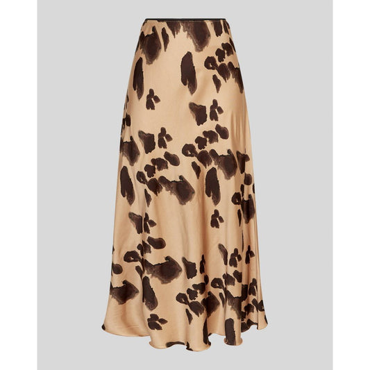 Moss Copenhagen Clarette Irida Skirt AOP - iced coffee leo