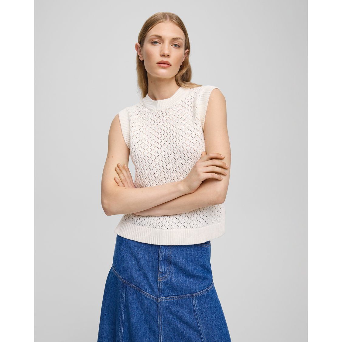Moss Copenhagen Daina Vest - egret
