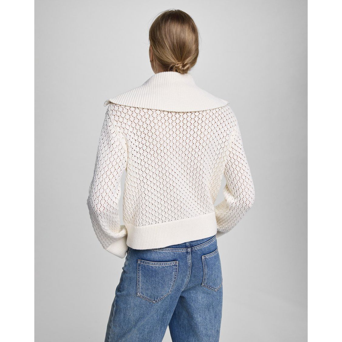 Moss Copenhagen Daina Zip Cardigan -egret