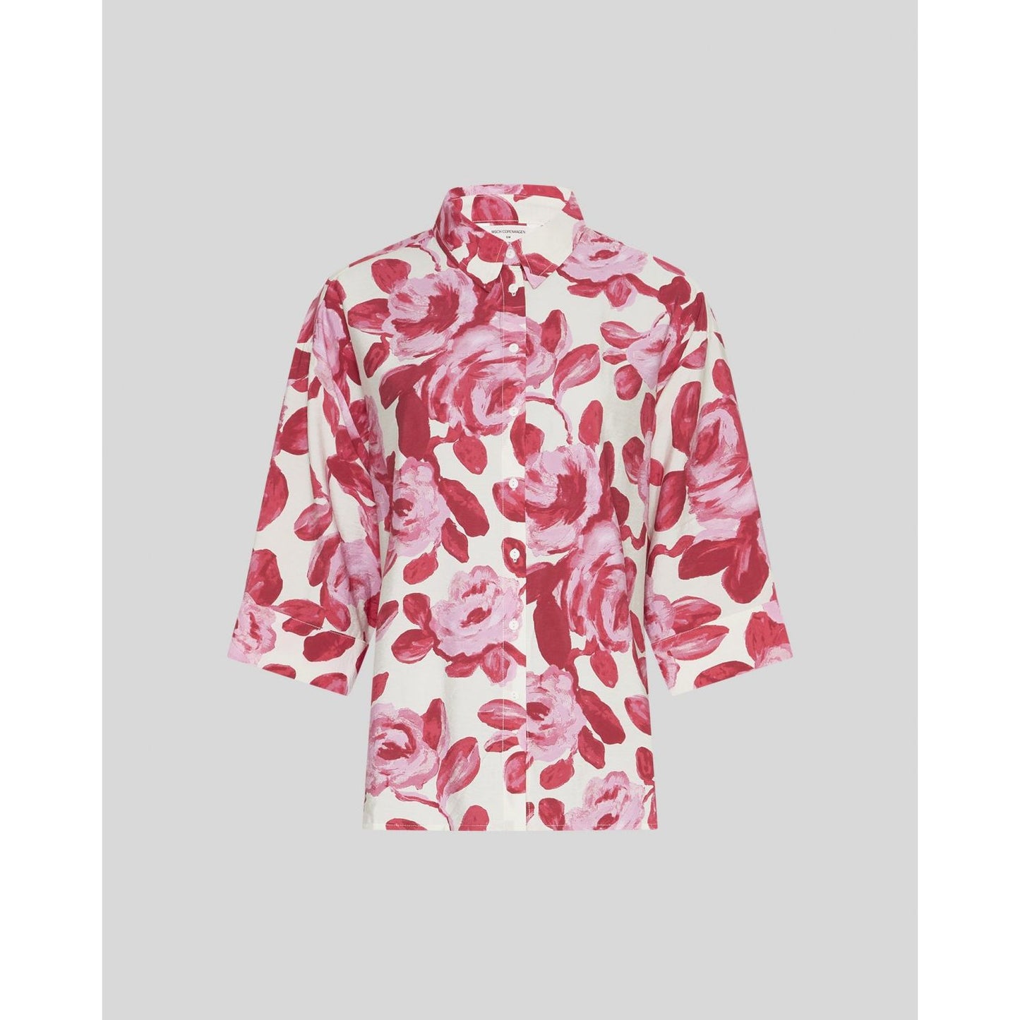 Moss Copenhagen Edrina 3/4 Shirt AOP -red rose flower-